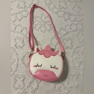 Girls pink unicorn crossbody purse